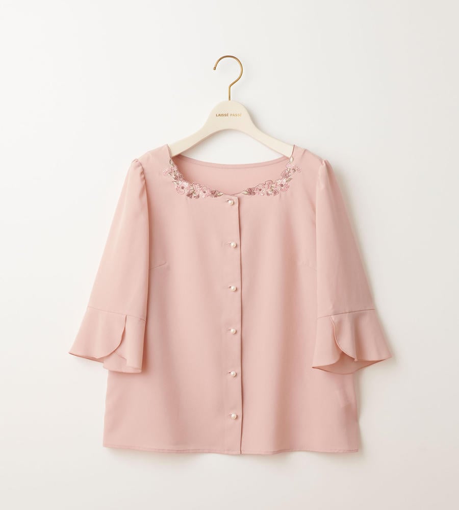 フロント刺繍スクエアネックブラウス ブラウス シャツ Laisse Passe レッセパッセ Laisse Passe レッセ パッセ 公式オンラインストア