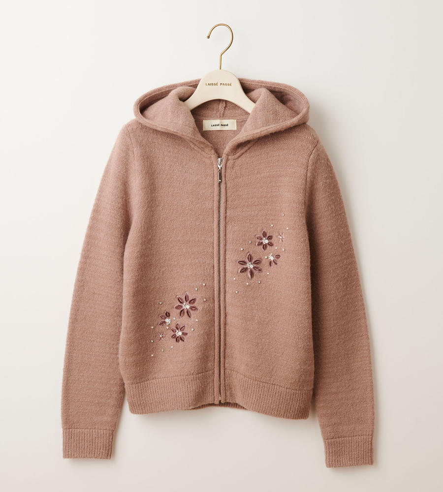 刺繍ニットパーカー ニット Laisse Passe レッセパッセ Laisse Passe レッセ パッセ 公式オンラインストア