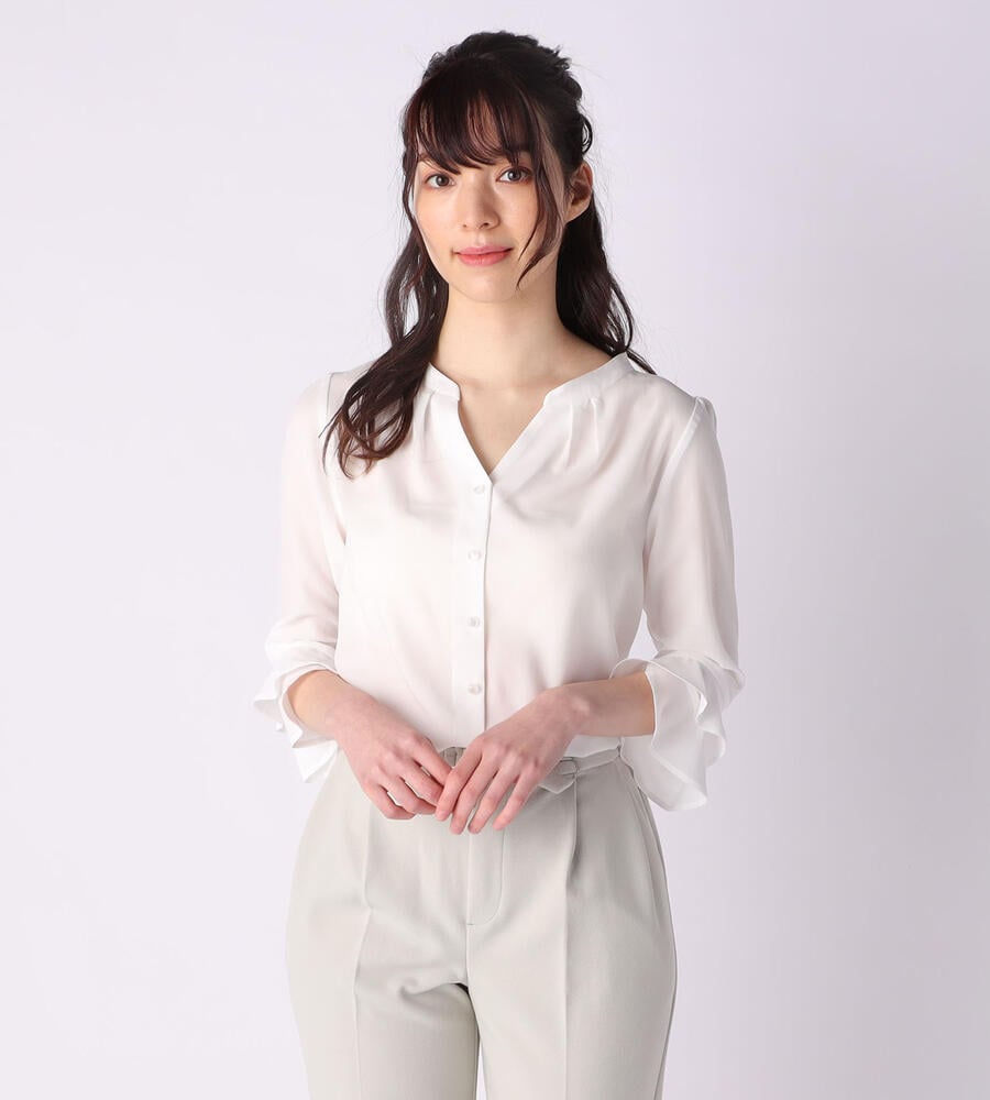 フロントボタン7分袖フリルブラウス ブラウス シャツ Laisse Passe レッセパッセ Laisse Passe レッセ パッセ 公式オンラインストア フロントボタン7分袖フリルブラウス ブラウス シャツ Laisse Passe レッセパッセ Laisse Passe レッセ パッセ 公式オンラインストア