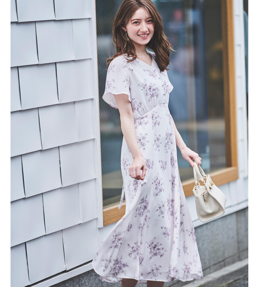 ラインフラワーナローワンピース｜ワンピース・ドレス｜OUTLET  