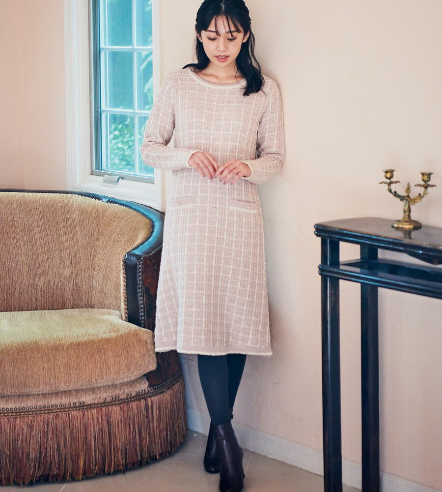 ツイード風ニットワンピース ワンピース ドレス Debut De Fiore デビュードフィオレ Laisse Passe レッセ パッセ 公式オンラインストア ツイード風ニットワンピース ワンピース ドレス Debut De Fiore デビュードフィオレ Laisse Passe レッセ パッセ 公式オンラインストア