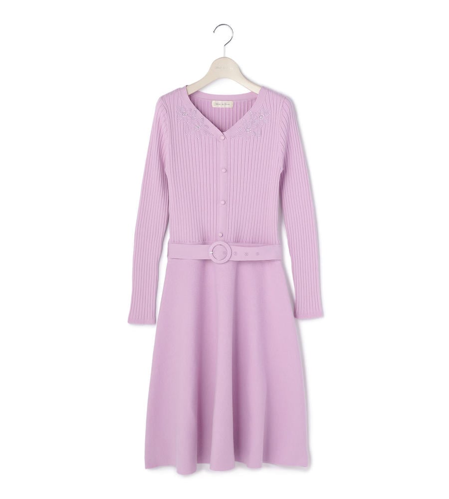 刺繍リブニットワンピース ワンピース ドレス Debut De Fiore デビュードフィオレ Laisse Passe レッセ パッセ 公式オンラインストア